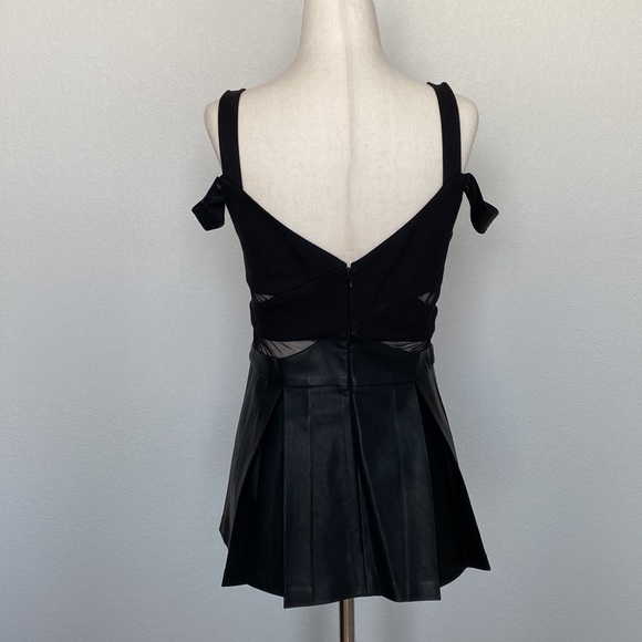 Boston Proper sleeveless/cold shoulder top with faux leather - Picture 3 of 8